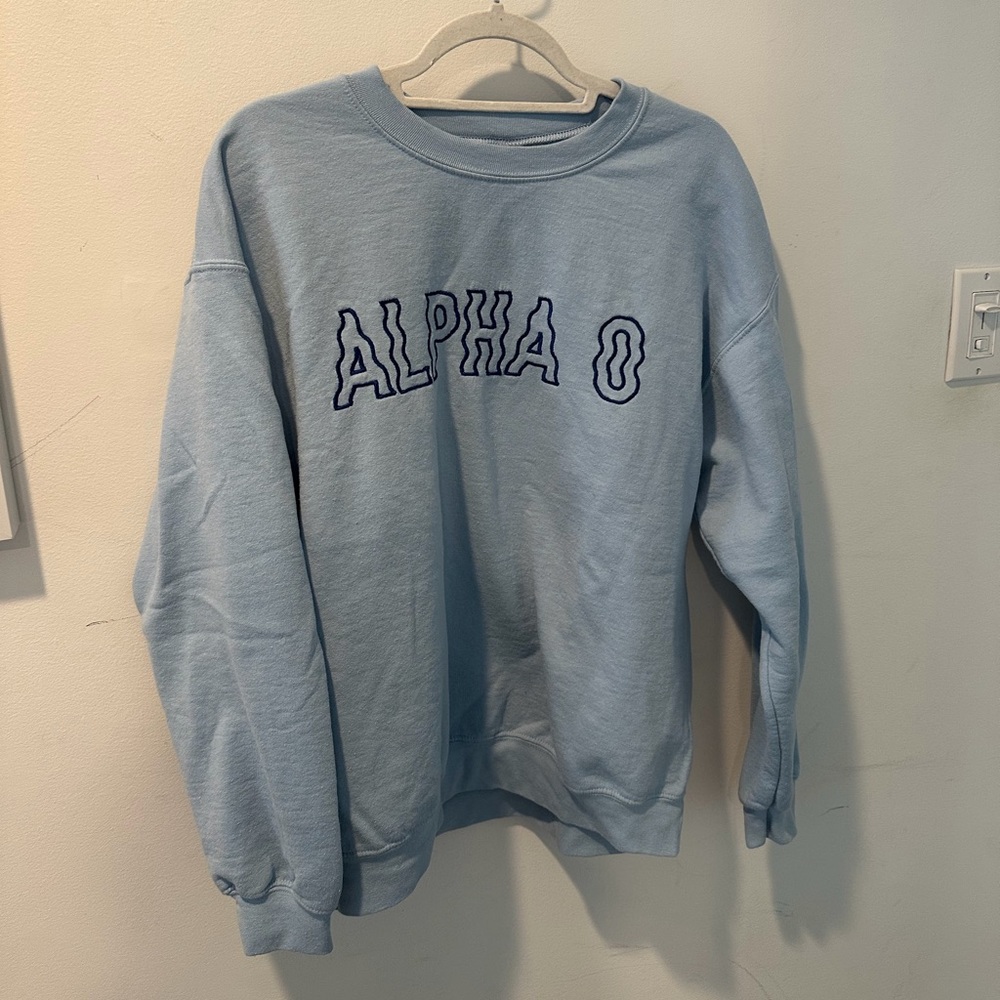 AOII Embroidered Crewneck Sweatshirt (Alpha Omicron Pi) size large